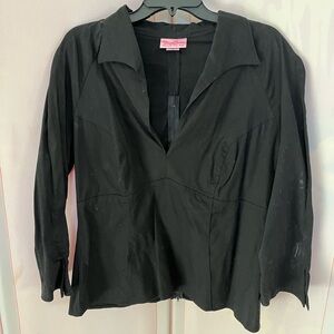 Pinup Couture Elegant Black Blouse